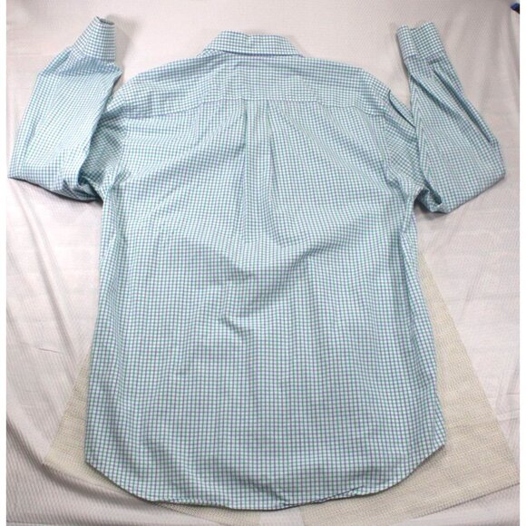 Vineyard Vines Classic Fit Murray Long Sleeve Shirt Mens M Green/Blue Plaid 100% - Picture 8 of 8